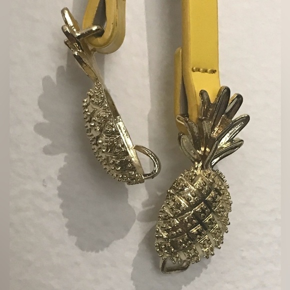 Pineapple Womens Elastic Bright Vibrant Butter Yellow Belt Hook Clasp - Picture 3 of 9